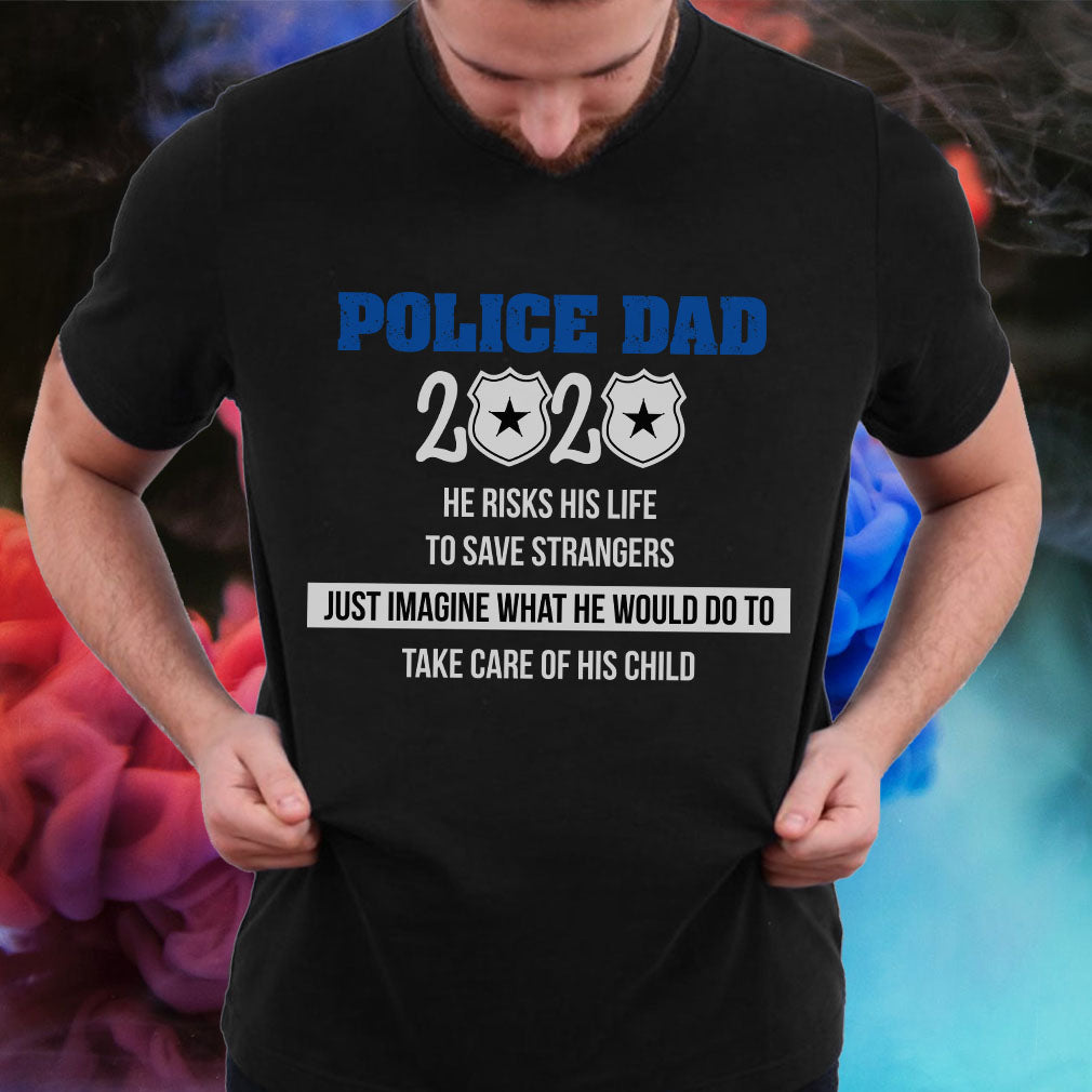 Dad Police FD Black T Shirt MY0601 87O58