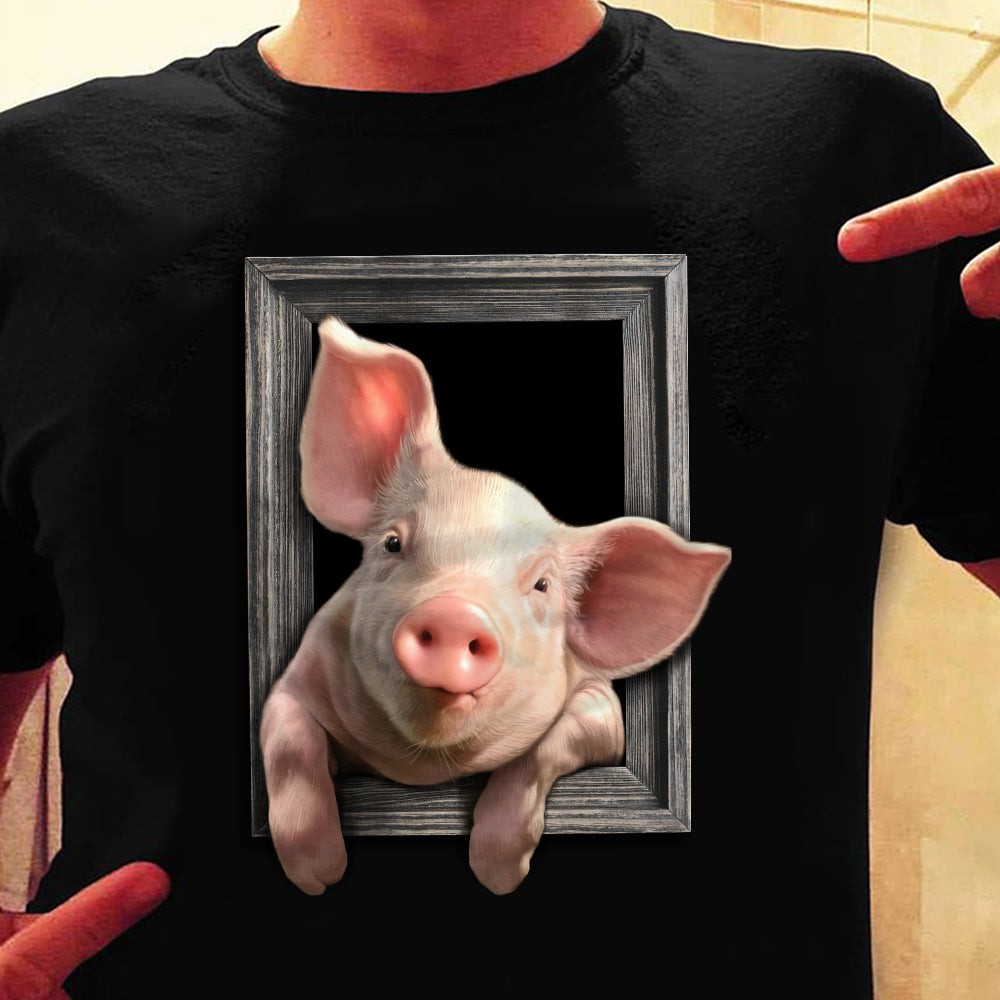 Pig Frame Black T Shirt MY206 81O36