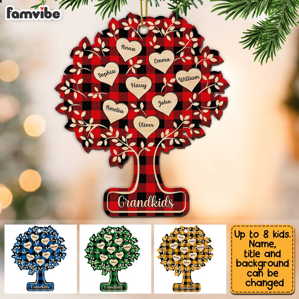 Personalized Christmas Grandma Grandkid Tree Ornament SB261 23O28 Mockup 3