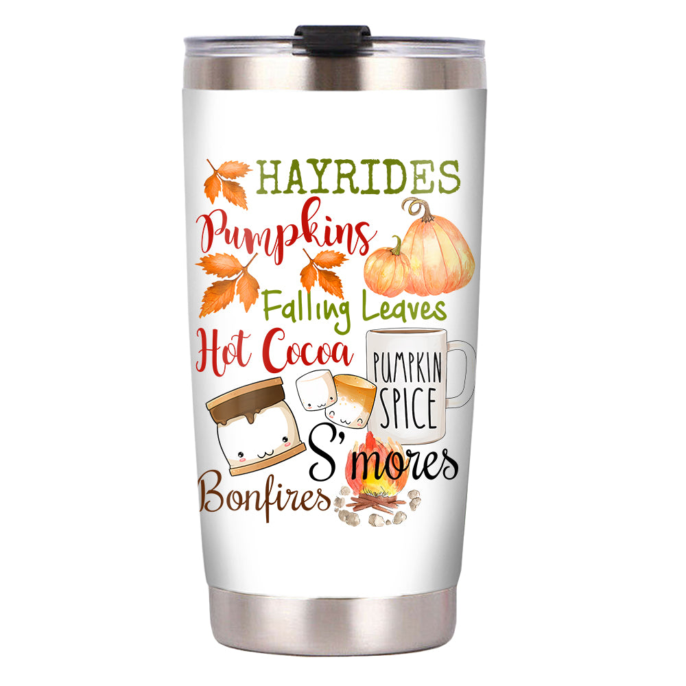 Fall Favorite Family Thanksgiving Autumn Sporty Thermos Travel Mug Steel Tumbler JL25 65O19