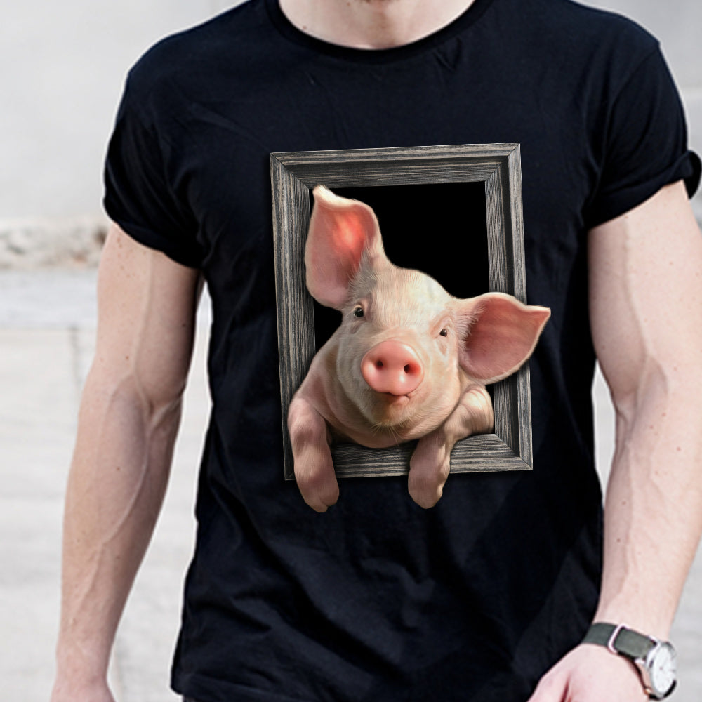 Pig Frame Black T Shirt MY206 81O36