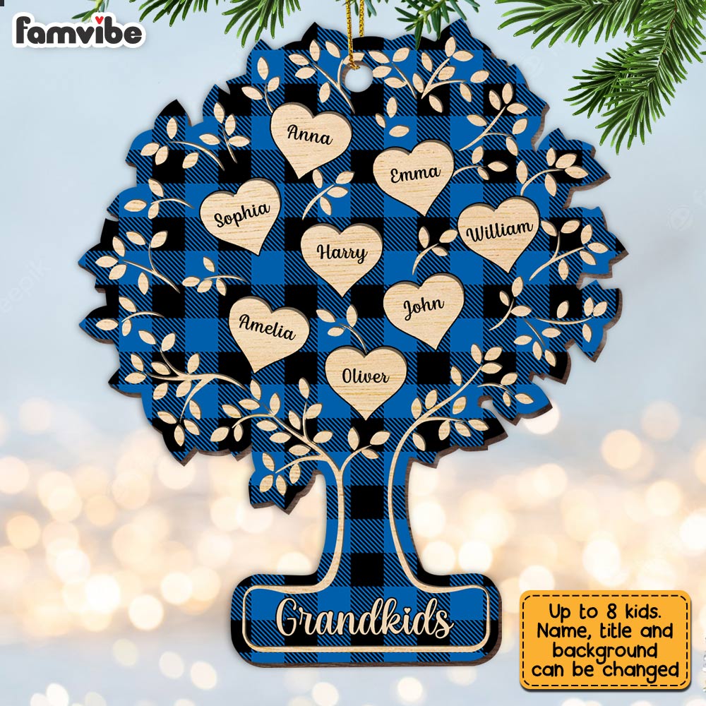 Personalized Christmas Grandma Grandkid Tree Ornament SB261 23O28 Mockup 4