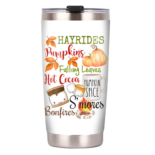 Fall Favorite Family Thanksgiving Autumn Sporty Thermos Travel Mug Steel Tumbler JL25 65O19